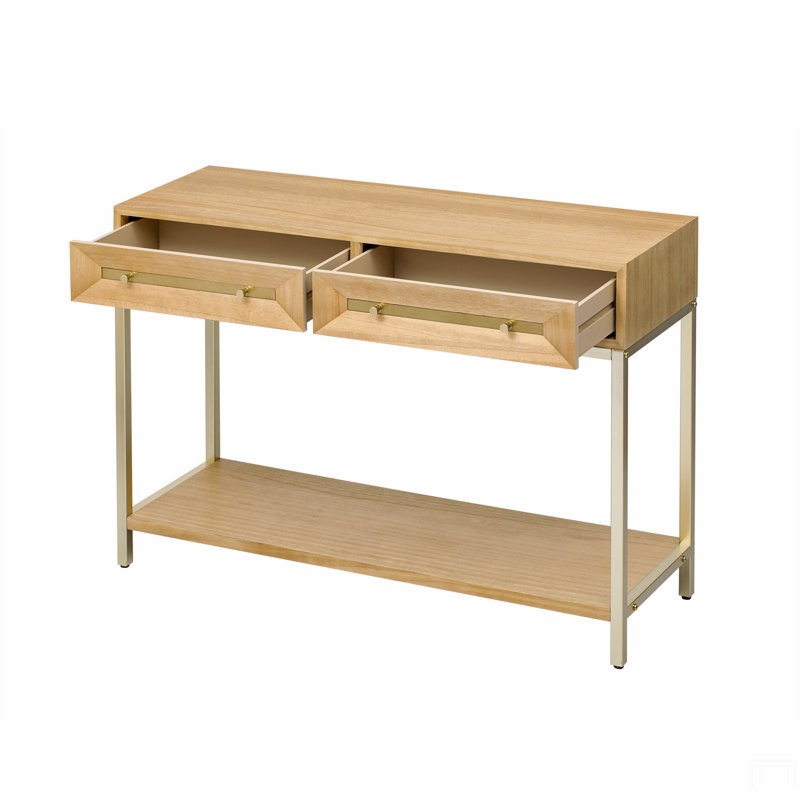 Console avec deux tiroirs, Naturel