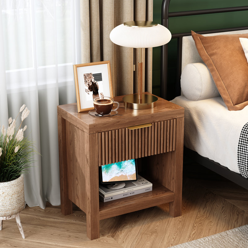 Latitude Run 19.69" Tall 1-Drawer Nightstand Set of 2