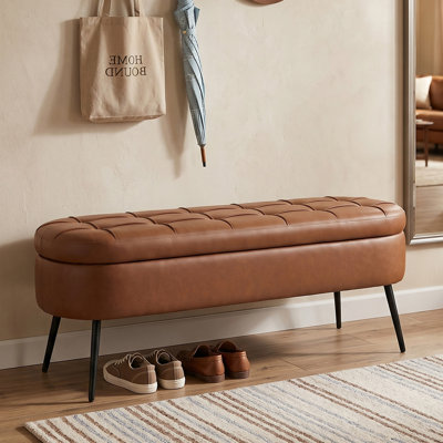 Banc de rangement de 43,7 po Mid-Century