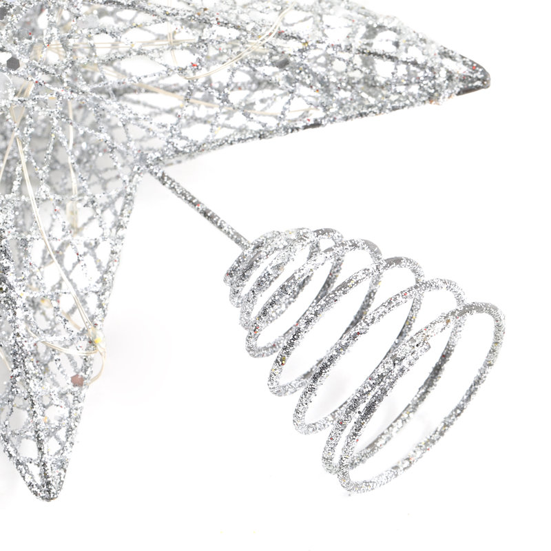 Metal Other Lighted Tree Topper, Silver, 28cm H x 25cm W x 25cm D