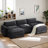 Latitude Run® 3-Seat Sectionals With 2 Ottoman-403881632
