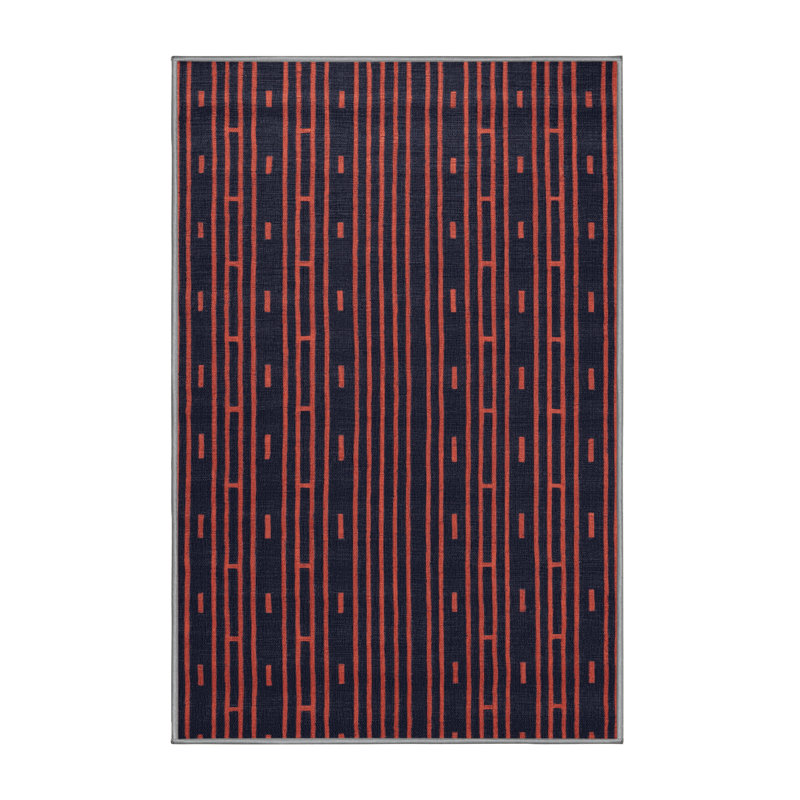 Machine Washable Trellis Purple Area Rug, Rectangle 4' x 6'