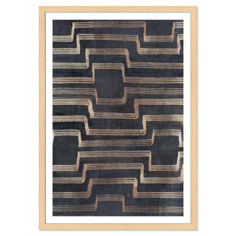 «Symphony in Motion II» par Emma Peal, Blanc, Papier avec cadre naturel naturel, H 55 po x l 39 po x P 1,25 po