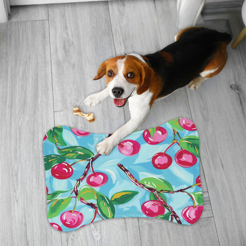 Stylish Berries - 1 Piece Bone Shape Feeding Mat, Small (14")