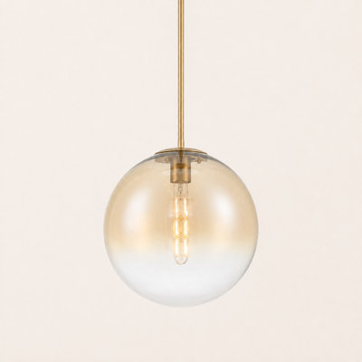 Dimmable Glass Globe Single Light Pendant
