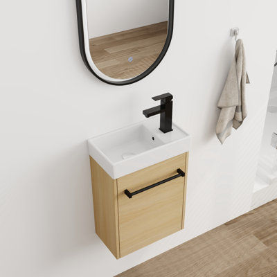 Meuble-lavabo simple 16 po avec plateau en céramique 16 po