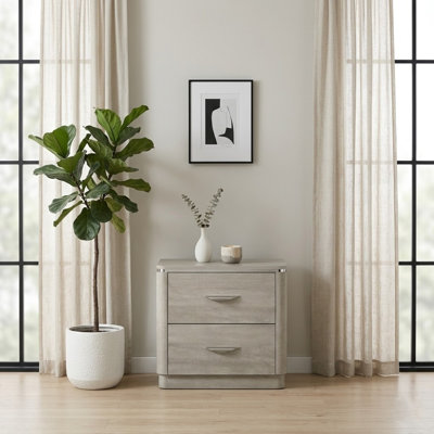Bryce 2 tiroirs gris 23,5 po W Table de chevet