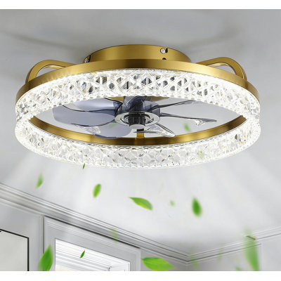 Ventilateur de plafond d'intérieur en cristal 20 po avec lumière et télécommande 