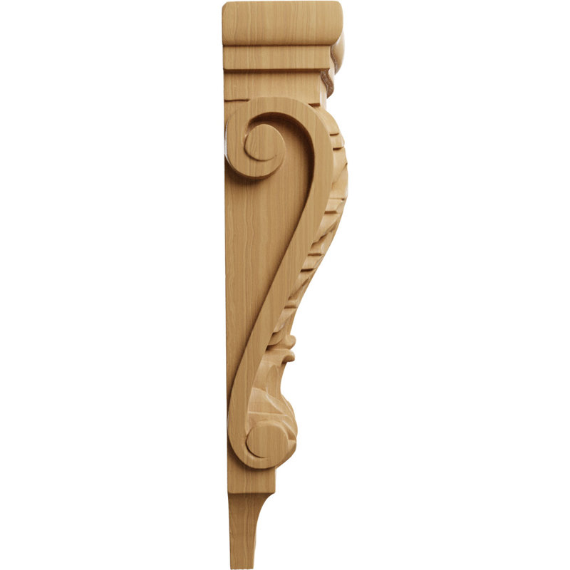 Corbeau moyen en bois de pilastre Acanthus moyen, Cerisier