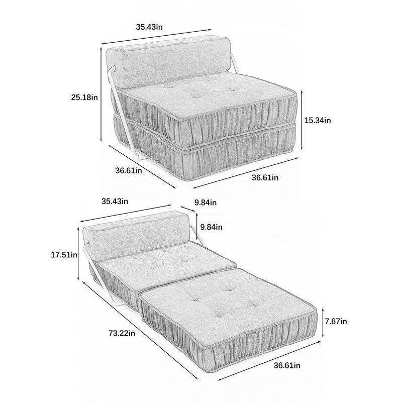 Demariana Modular Sectional: Chic Chenille Sofa With Removable Back Cushion, Single Seat, Blue
