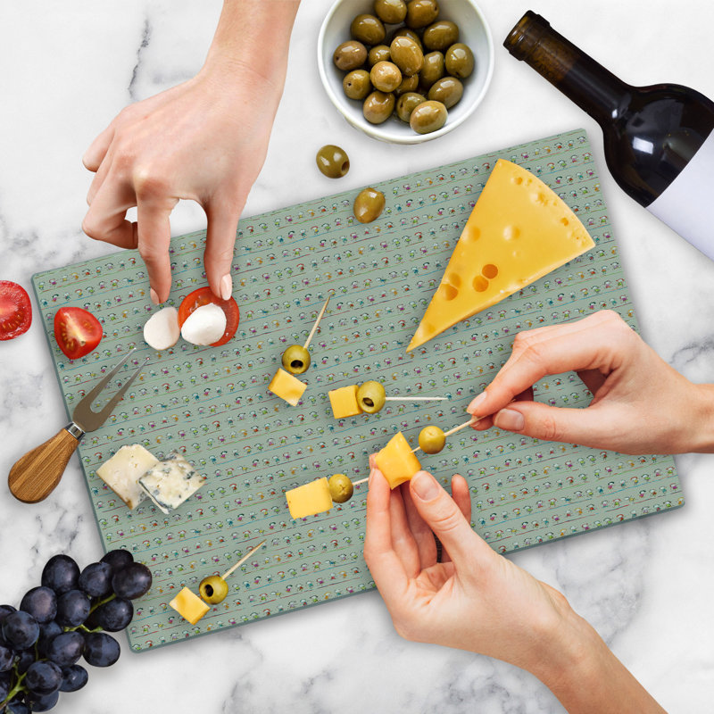 Ambesonne Funny Cutting Board Large Size Dancing Characters Print Art Multicolor