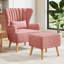 Tybalt Velvet Wingback Chair With Footstool-464152878