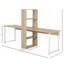 Bureau d'ordinateur 88 po pour 2 personnes avec tablettes de rangement, poste de travail double pour bureau à domicile et bureau 88 po