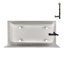 Baignoire en alcôve en acrylique blanc brillant avec drain extérieur 60 po x 32 po Streamline-101699625