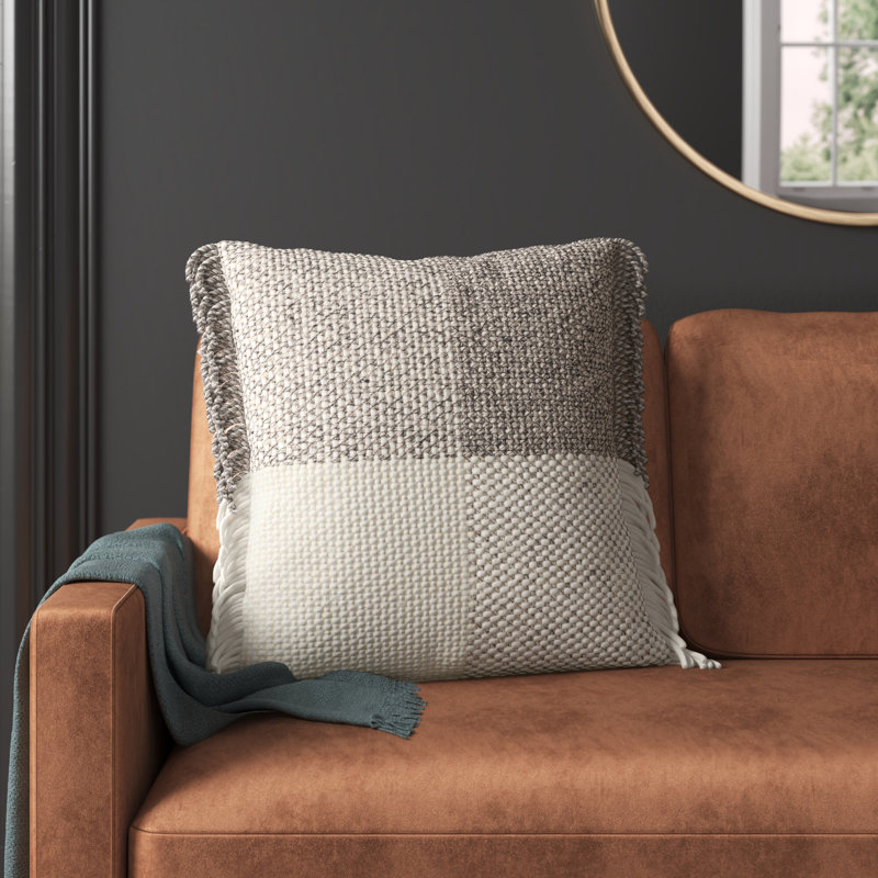 Cypress Fringed Throw Pillow, 20" x 20", Down