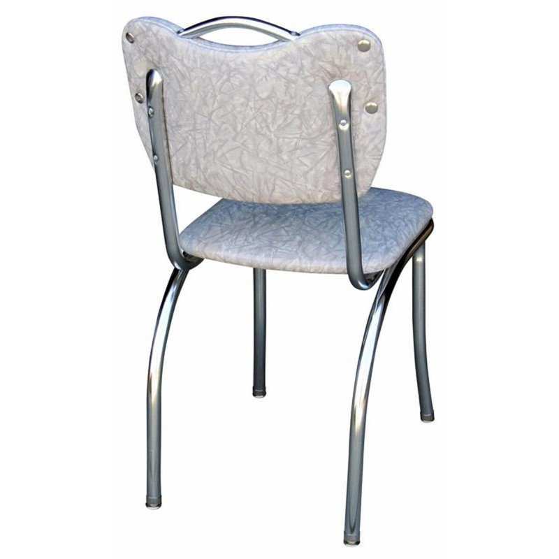 Retro Home Upholstered Handle Back Dining Chair, Gray