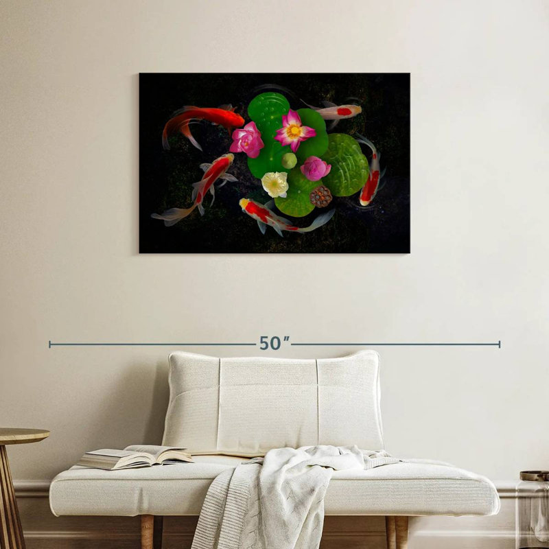 Flowery Koi Pond, 24" H x 36" W