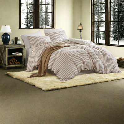 Linen Blend Striped Duvet Cover Set