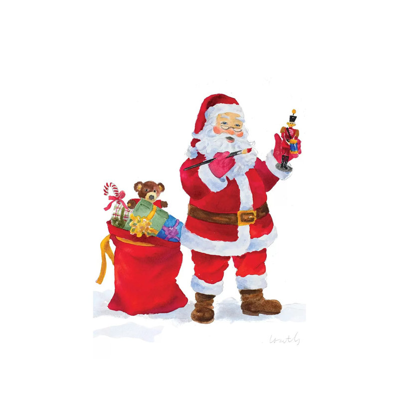 Workshop Santa by Lanie Loreth - Wrapped Canvas Gallery-Wrapped Canvas Giclée, 20.32 cm H x 30.48 cm W