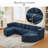 Boneless Couch Modular Sectional Sofa 114.9" Free-Combined Sofa Couch Sofa Bed Compression Sofa With Deep Seating And Curved Design For Living Room-319668362