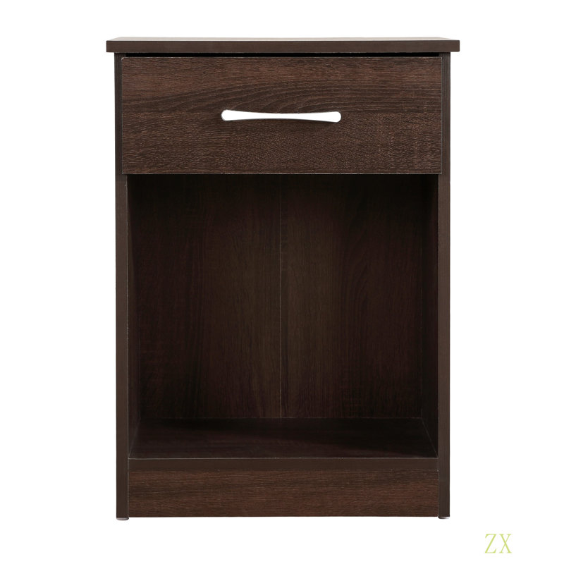 Charmante table de chevet au design épuré, Brun
