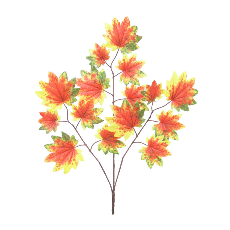 22.5" Artificial Maple Leaf Spray Branch, Green