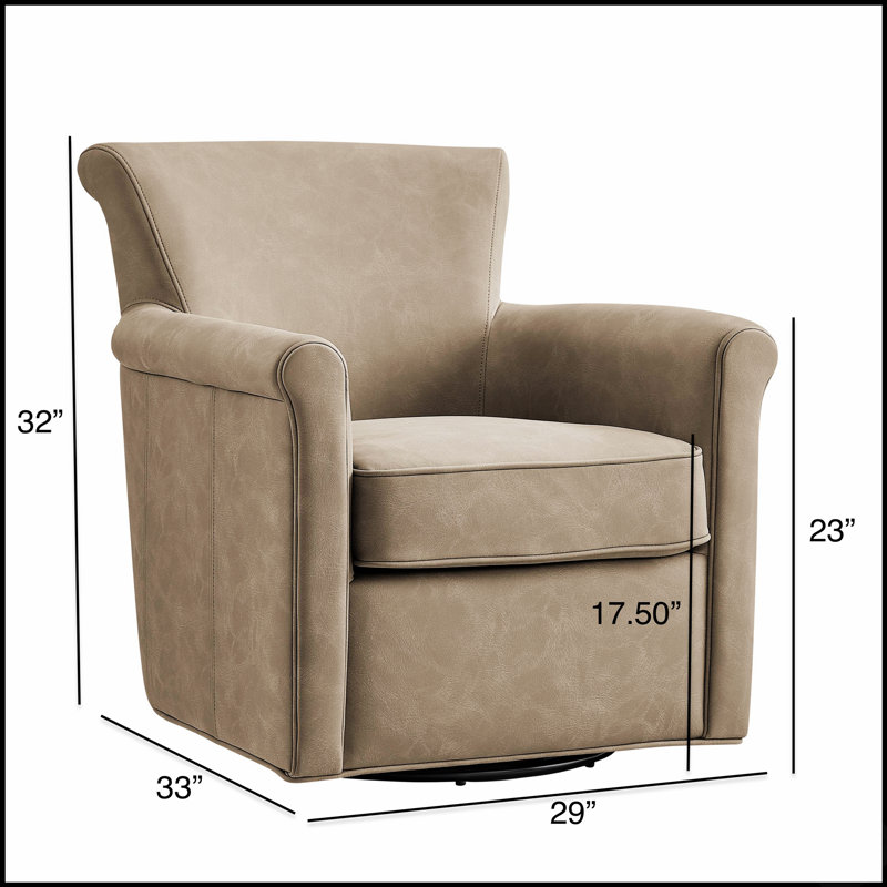 Fauteuil d'appoint pivotant en similicuir au design élégant et pivotant à 360 degrés pour une assise confortable et un décor polyvalent