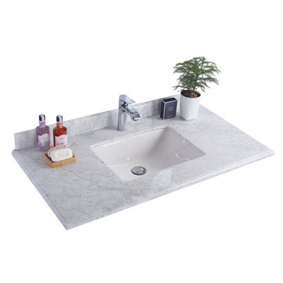 42 Marble Material 1 Single Bathroom Vanity Top Yes Sink