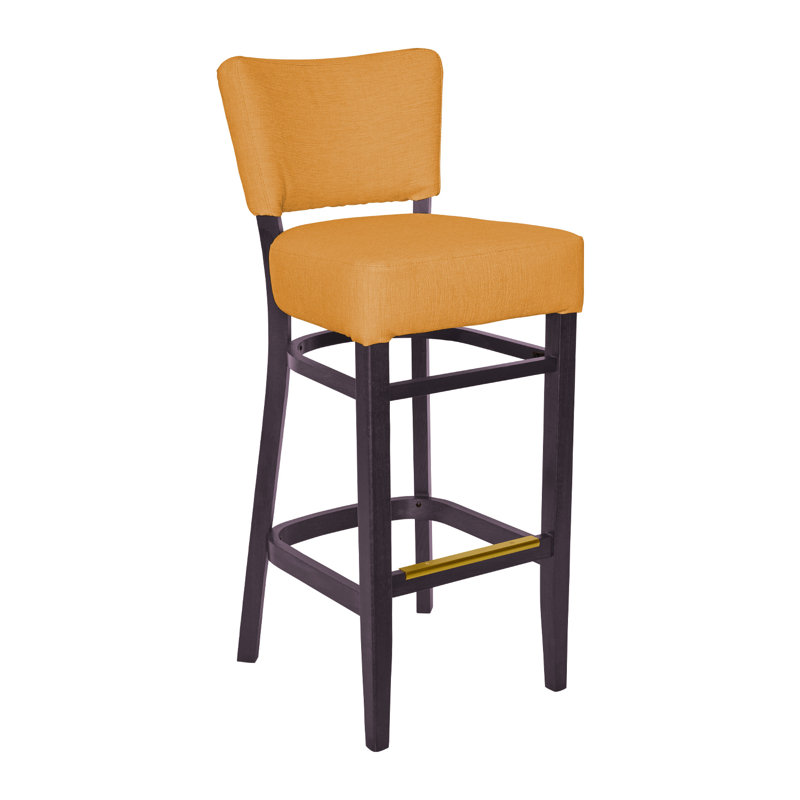 Tabouret de bar Madison, Acajou foncé, Jaune