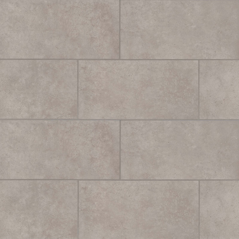 Materika 12" x 24" Porcelain Concrete Look Wall & Floor Tile, Silver