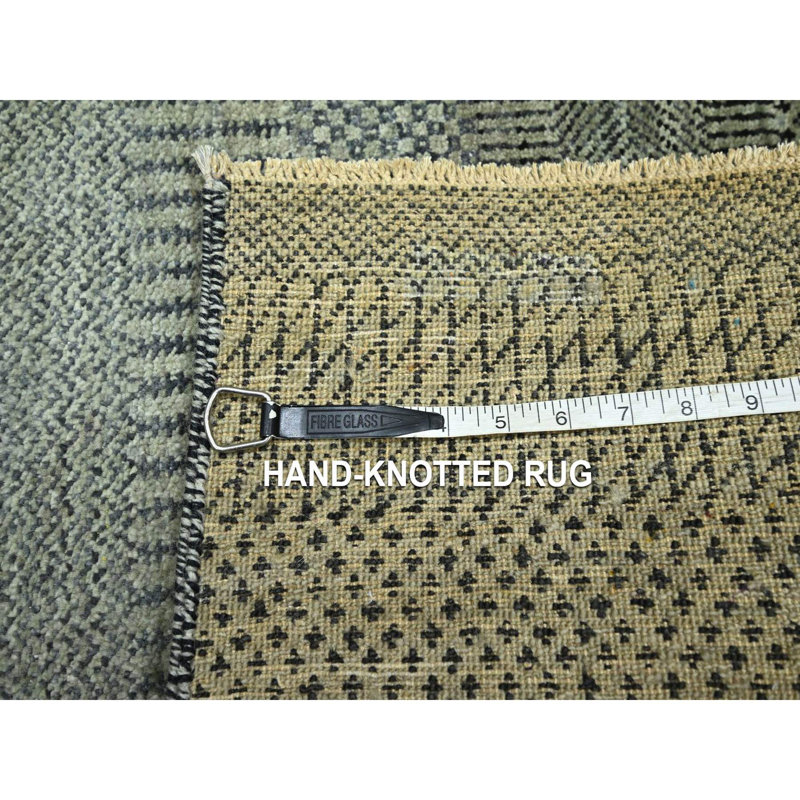 Tapis Nevada gris 2 pi x 3 pi, motif d'herbe moderne, laine nouée à la main avec touche de soie, ton sur ton, luxuriante et moelleuse, échantillon, tapis, tapis oriental
