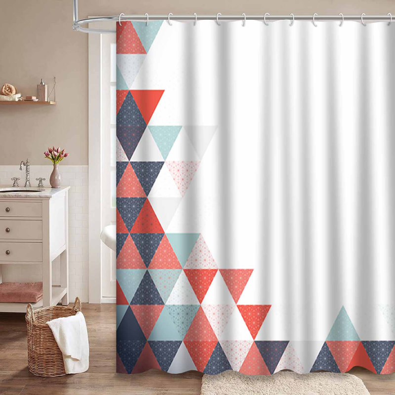 Rideau de douche bleu imperméable, rideaux de douche pour la salle de bain avec 12 crochets, 72" L x 84" W