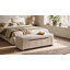 Banc de rangement rembourré bouclé de 47,2 po avec couvercle relevable et pieds en bois massif-1119212982