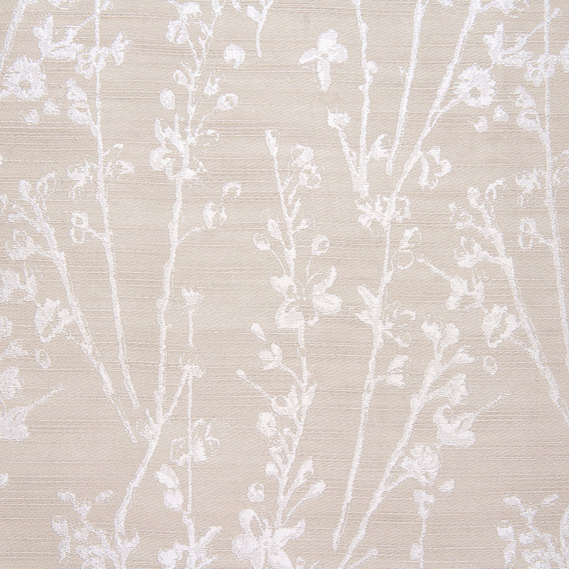 Floral Semi-Sheer Grommet Curtain Panels, Beige, 52" W x 108" L