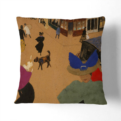 Street Scene In Paris Square Throw Cushion
