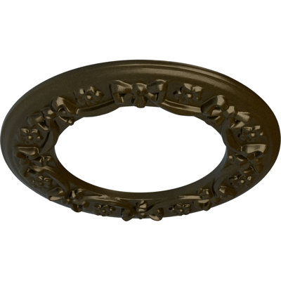 Ruban Endurathane avec médaillon de plafond arc, diamètre extérieur de 12 1/4 po x P 7 1/2 po x P 7/8 po (convient aux auvents jusqu'à 7 1/2 po), fini or vert peint à la main