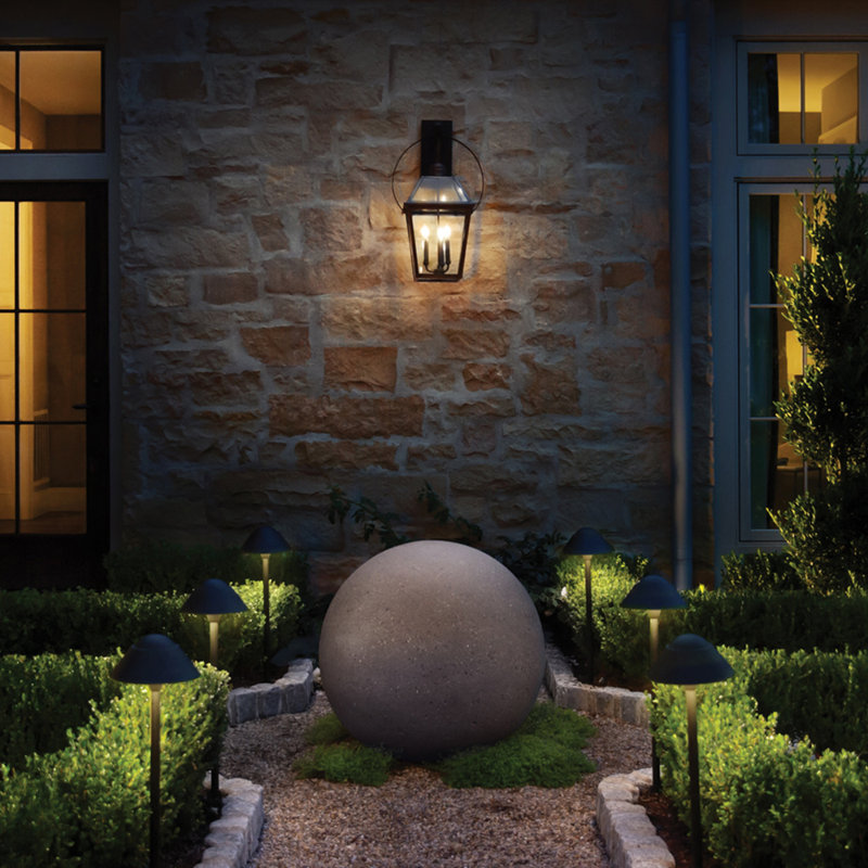 Nouvvelle 30.75" Three-Light Outdoor Wall Mount Lantern