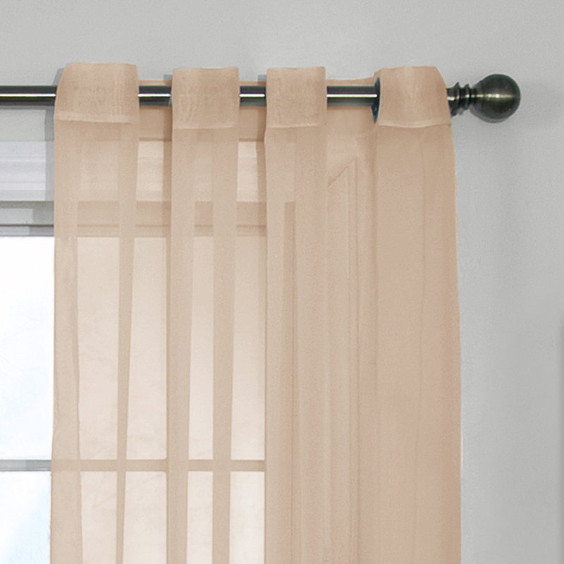 Diphda Sheer Curtain Single Panel, 59" W x 84" L, Latte