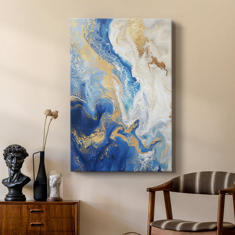 Série ABSTRACT CD III - Toile tendue avec châssis Premium - Prêt à être accroché, H 60 po x l 40 po