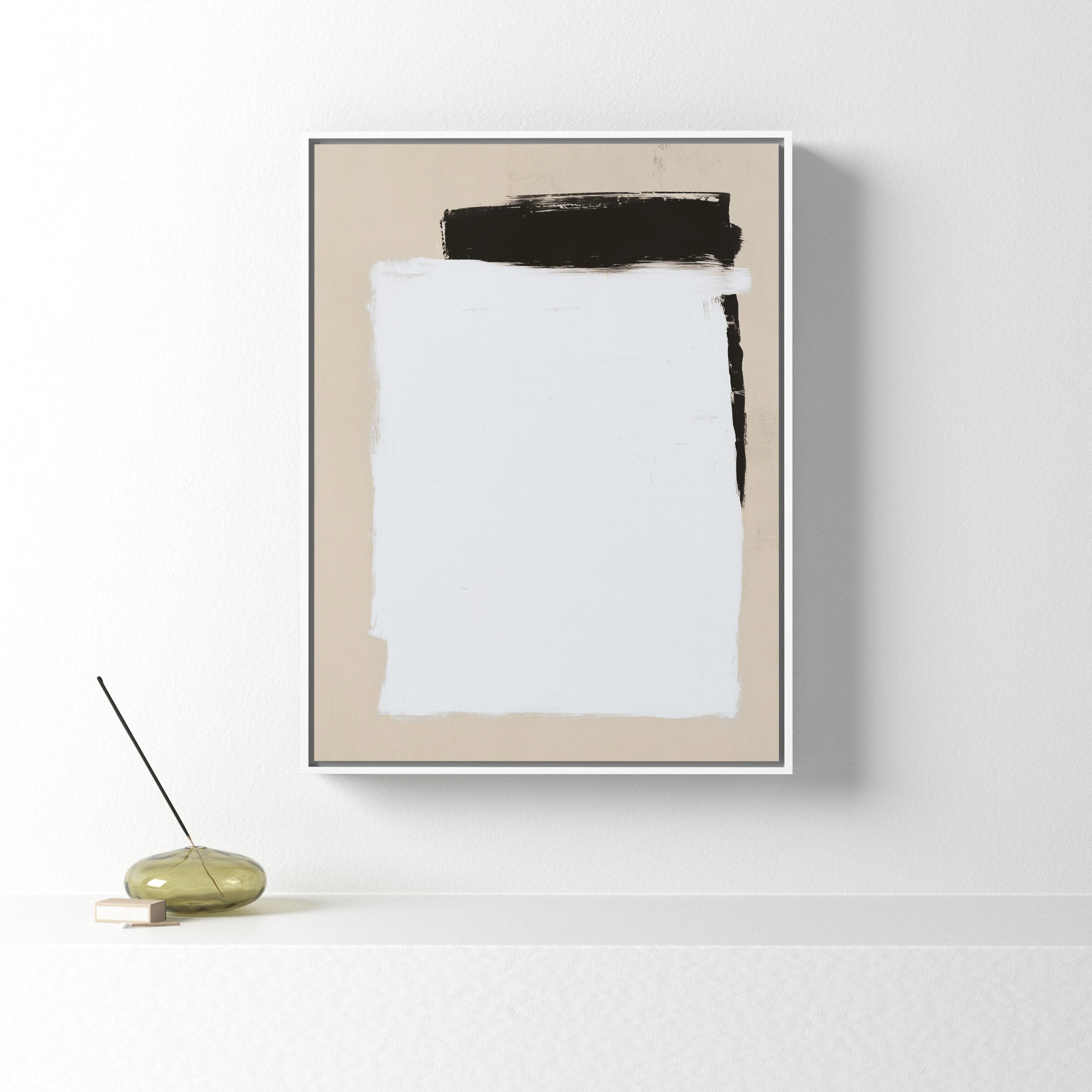 Two Mirrors, 25.5" H x 19.5" W, Framed Canvas, White