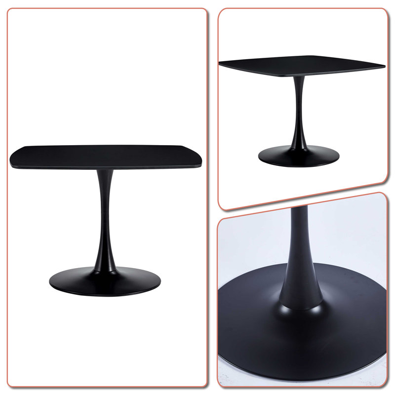 Table de salle à manger Princeton, L 42,12 po x L 42,12 po, Noir
