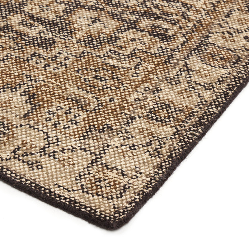 Hand-Knotted Area Rug in Brown, Runner 3' x 12'
