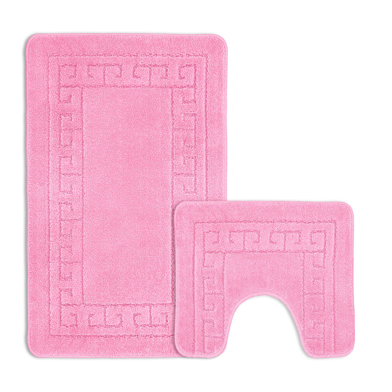 Kelya Greek Key Bath Set, Pink