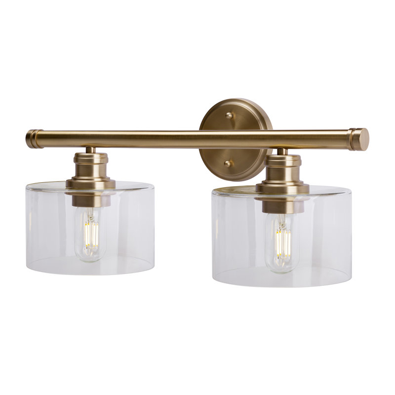 Barre d'éclairage de salle de bain 2 lumières Currey, Doré clair