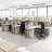 Office In An Hour L-Shaped 3 Person Cubicle with Cable Management-116256019