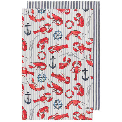 Ensemble de 2 serviettes à thé homard