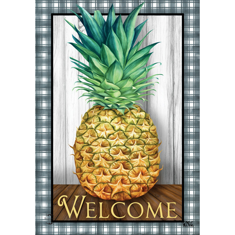 Checkered Pineapple Everyday Garden Flag
