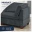 Ensemble de canapé modulaire en chenille gris 6 pièces avec canapé d'angle, fauteuil et repose-pieds