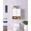 Armoire murale de salle de bain avec porte double, tablette inférieure, portes à motif ondulé, tablette intérieure réglable, installation facile et bois naturel