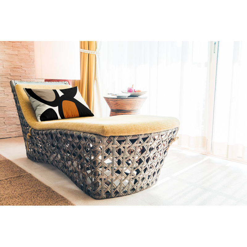 Coussin intérieur / extérieur en polyester filé Karney, Orange, H 14 po x l 20 po